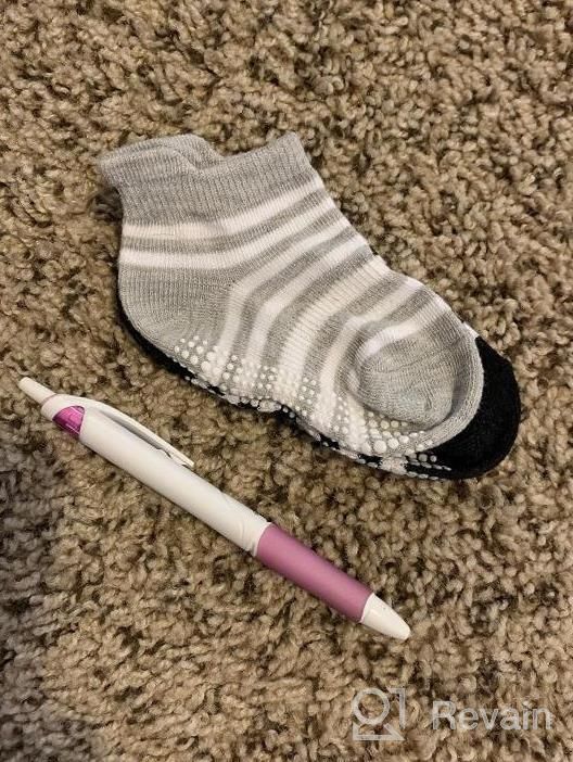 img 1 attached to 6/12 Pairs Anti Slip Toddler Socks Non Skid Ankle Socks With Grips For Baby, Kids Boys Girls - Jamegio review by Christy Grizzle