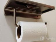 img 1 attached to Toilet Paper Holder With Phone Shelf ORB Bathroom Wall Mounted Tissue Roll Dispenser Storage, Oil Rubbed Bronze review by Todd Foster