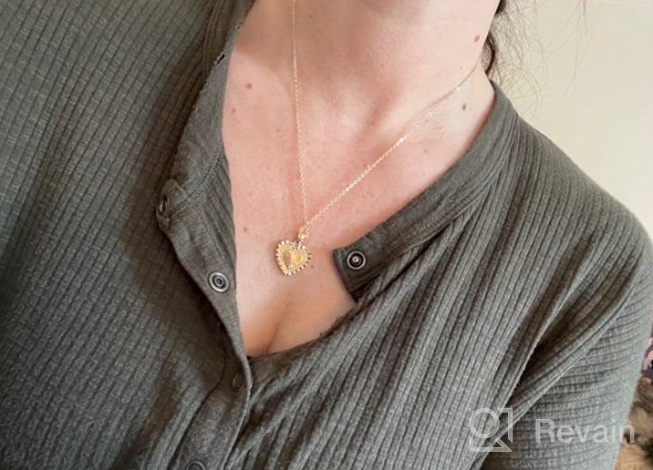 img 1 attached to IEFSHINY Heart Initial Necklace: Handmade 14K Gold Filled Pendant for Women 🎁 - Engraved Dainty Alphabet Monogram Necklaces; Perfect Jewelry Gift for Women and Teen Girls review by Bob Maldonado