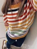 img 1 attached to ZESICA Striped Color Block Knitted Sweater - A Casual Loose Fit For Women review by Dawn Miranda