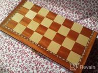 img 1 attached to Magnetic 15" Wooden Chess Set For Kids & Adults | Handcraft Travel Board W/ Piece Storage review by Scott Holland
