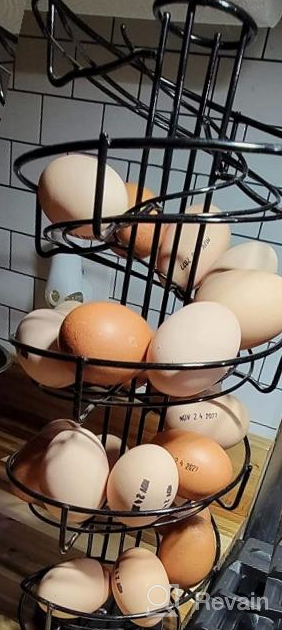 img 1 attached to Toplife Spiral Design Metal Egg Skelter Dispenser Rack: Stylish Storage & Display Solution In White review by Scott Hadlock