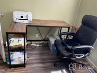img 1 attached to 🖥️ 51x35.4 inch GreenForest L Shaped Desk: Reversible Walnut Corner Gaming Computer Desk with Storage Shelves for Home Office PC Workstation, Laptop Table review by Jeff Johnson