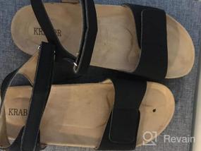img 8 attached to KRABOR Boys & Girls Sandals: Glitter Flat Slides W/ Adjustable Straps & Cork Footbed For Toddlers, Little Kids & Big Kids