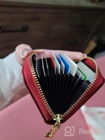img 8 attached to Leather RFID Zippered Card Wallet For Women With Credit Card Holder By Imeetu