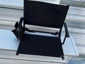 img 6 attached to Складное сиденье для стадиона REDCAMP для трибуны с опорой для спины, упаковка 1/2, переносное кресло для стадиона с подстаканником для скамеек на открытом воздухе, черный