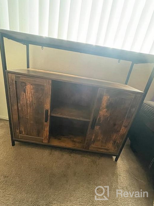 img 1 attached to Rustic Brown 2 Door Storage Cabinet With Adjustable Shelves, Buffet Sideboard For Dining Room, Living Room, Bedroom review by Jason Hutchinson