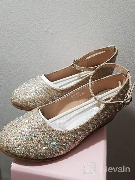 img 1 attached to Sparkling Furdeour Girls Glitter Wedge Dress Shoes: Perfect for Weddings, Parties & Flower Girls review by Jaime Benenati