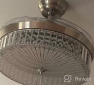 img 1 attached to OUKANING Crystal Ceiling Fan Lights LED Chandelier Retractable Fan With Remote Mute Ceiling Fans For Dining Room/Bedroom 42 Inch Silver review by Richard Alemayehu