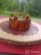 img 1 attached to Wood Cake Stand Display With Handcarved Circular Design And Bark Trim review by Brian Gordon