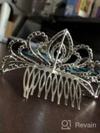 img 1 attached to Silver Crystal Tiara Crown Headband For Women And Girls - Elegant Princess Crown With Combs Pin For Bridal Weddings, Proms, Birthdays, And Parties - Bseash Mini 4.4 review by Robb Fillmore