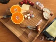 img 1 attached to Large Bamboo Cheese Board Charcuterie Platter With Stainless Steel Knife Set - Perfect For Birthday, Bridal Shower, Housewarming & Wedding Gifts review by Jon Thawngzauk