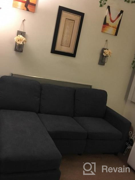 img 1 attached to HONBAY Grey Sectional Sofa With Reversible Chaise, Convertible L Shaped Couch For Small Spaces Apartment review by Joel Wright