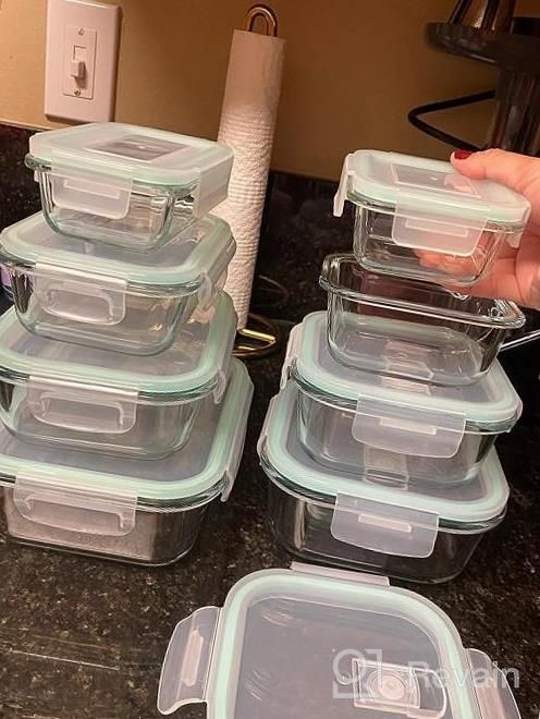 img 1 attached to Vtopmart 8-Pack Airtight Glass Meal Prep Containers With Leak Proof Locking Lids For Microwave, Oven, Freezer And Dishwasher review by Chris Young