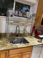 img 1 attached to 304 Stainless Steel Over-The-Sink Dish Drying Shelf With 2 Tiers, Stable Kitchen Drainer Countertop Organizer, Utensil Holder, And Drainboard Hooks By Uyoyous review by Daniel Casper