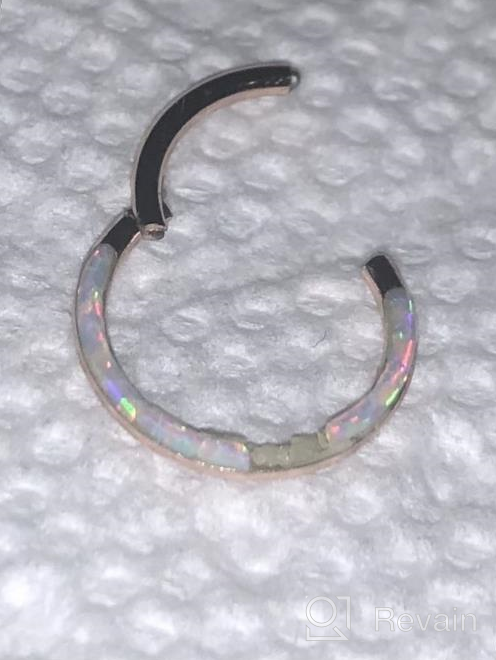 img 1 attached to 16G CZ Opal Hinged Segment Nose Rings Hoop 316L Surgical Steel Earrings 8Mm 10Mm - Longbeauty review by Jane Cuperus