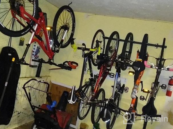 img 1 attached to StoreYourBoard Bike Storage Rack, Holds 5 Bicycles, Home And Garage Organizer, Adjustable Wall Hanger Mount review by Pat Haberman