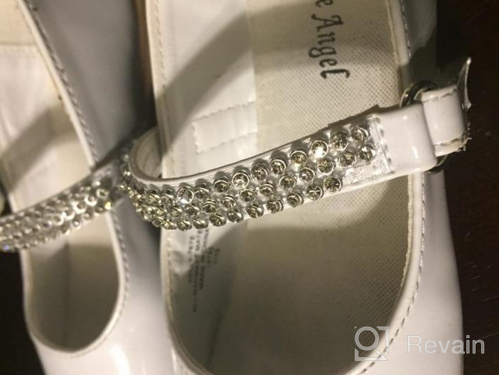 img 1 attached to 👧 Sparkling Rhinestone Toddler & Little Girls' Leatherette Ballerina Flats review by Jahan Arias