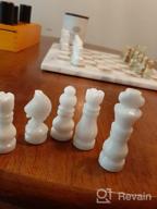 img 1 attached to Handmade White & Green Onyx Staunton And Ambassador Chess Sets - Perfect Gift For Adults! review by Craig Pears