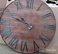 img 1 attached to 24-Inch Wooden Wall Clock With Roman Numerals - Silent Decor For Living Room, Kitchen, And Home Office review by Mark Repp