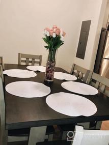 img 5 attached to Set Of 4 Beige Round Braided Placemats - 15 Inch Washable Table Mats For Dining Tables By SHACOS