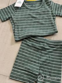 img 6 attached to Стильный пижамный комплект для малышей в полоску для повседневной носки - AVAUMA Snug Fit Sleepwear в рубчик для мальчиков и девочек