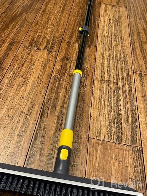 img 1 attached to Yocada 15" 2-In-1 Floor Scrub And Scrape Brush With Telescopic Handle - Stiff Bristles For Cleaning Showers, Patios, Bathrooms, Garages, Kitchens, Walls, Decks, Tubs, And Tiles review by Justin Trujillo