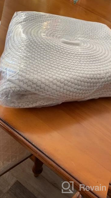 img 1 attached to Organize Your Home With A Large Beige Woven Rope Basket - 16"D X 14"H With Lid For Blanket, Nursery & Toy Storage! review by Heidi Harter