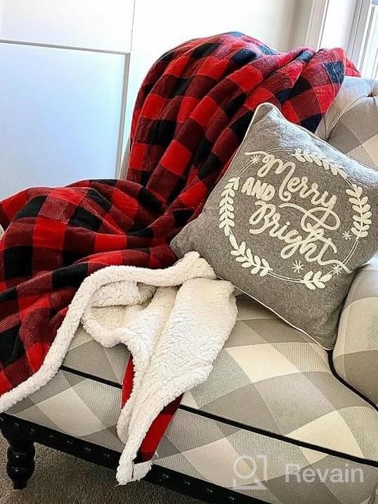 img 1 attached to Get Cozy This Christmas With Bobor Buffalo Plaid Throw Blanket - Red Black Sherpa Pattern, Perfect For Couch Bed & Super Soft Fuzzy Comfort review by Randy Basque