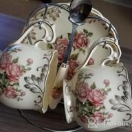 img 1 attached to Vintage Floral Porcelain Tea Cups: YOLIFE'S Set Of 2 Cups And Saucers - 8 Oz review by Christian Barnes