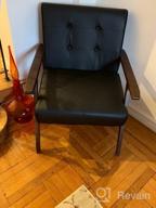 img 1 attached to Retro Modern Accent Chair With Wooden Arms, Upholstered Tufted Back And Mid-Century Design - Lounge Chair With 24.4" X 18.3" Deep Seat Size review by Kenkoy Braggs
