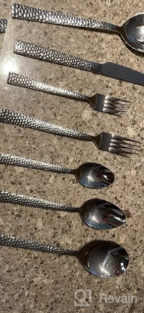 img 1 attached to 65-Piece HaWare Stainless Steel Silverware Cutlery Set - Service For 12, Elegant & Classic Design, Dishwasher Safe - Square Edge review by Roy Ramos