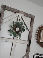 img 1 attached to Rustic Country Style Artificial Lambs Ear, Boxwood And Twig Wreath - Full Green Year Round Wreath For Indoor Or Outdoor Use - 14-Inch Size From CVHOMEDECO review by Jesse Nguyen