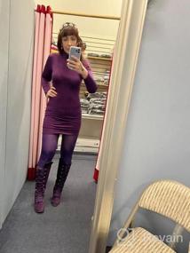 img 7 attached to Женское сексуальное облегающее мини-платье с высоким воротником - клубный стиль Cailami с длинными рукавами