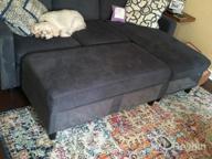 img 1 attached to Small Space Sectional Sofa With Ottoman: HONBAY Reversible Dark Grey L-Shaped Couch And Chaise. review by Hank Mistretta