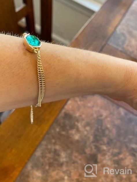img 1 attached to 14K Gold Plated Dainty Link Chain Bracelet For Women Girls - HOKEMP Adjustable Birthstone Jewelry Gift. review by Doug Daniels