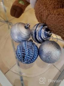 img 5 attached to 30Ct 60Mm Синие и серебряные рождественские украшения - Небьющийся пластиковый декоративный рождественский набор