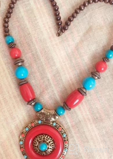 img 1 attached to Ethnadore Vintage Indian Oxidized Beaded Pendant Necklace – Statement Jewelry review by Jeanette Khammanivong