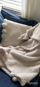 img 7 attached to PAVILIA Light Gray Sherpa Throw Blanket For Couch, Pom Pom Fluffy Plush Soft Blanket For Sofa Bed Shaggy Warm Fuzzy Fleece Blanket Cozy Decorative Silver Grey Pompom Throw, 60X80 Twin