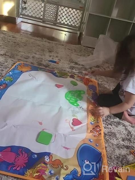 img 1 attached to Magical Water Doodle Mat For Kids - Educational Painting And Writing Toy For Ages 2-7 - Perfect Toddler Gift review by Jodi Tisdale