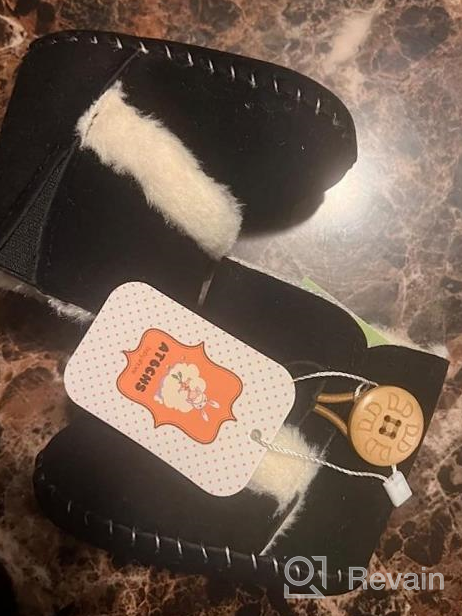 img 1 attached to 👶 Cozy and Stylish Baby Snow Boots with Fleece Fur: Perfect Winter Shoes for 0-24 Months Old, Anti-Slip Rubber Sole and Button Design Ideal for Toddler Girls and Boys, Ideal First Walker and Crib Shoes for Newborns and Infants review by Joshua Jemison