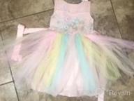 img 1 attached to 🌈 Meiqiduo 2-14T Rainbow Flower Girls Dress with Tulle, 3D Embroidery, Ideal for Princess Party, Birthday, and Formal Occasions review by Andrew Pickering