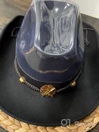 img 1 attached to Lisianthus Wide Brim Felt Cowboy Hats With Belt For Men & Women - Perfect For Outdoor Adventure! review by Steven Nina