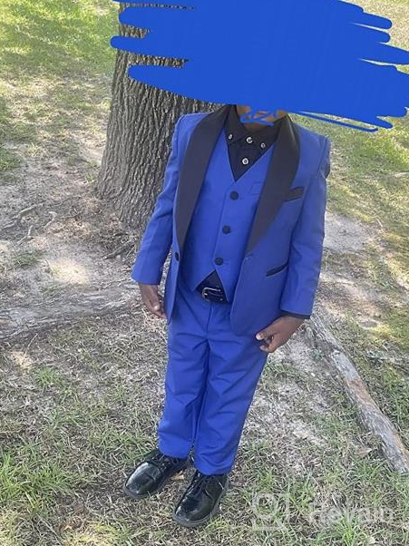 img 1 attached to 👔 Timeless Elegance for Little Gentlemen: Classic Tuxedo Morden Royal Toddler Boys' Clothing, Suits & Sport Coats review by Collin Jackson
