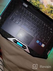 img 5 attached to Охлаждающая подставка для ноутбука TopMate C11 Охладитель для игрового ноутбука RGB, подставка для вентилятора для ноутбука, регулируемая по высоте, с 6 тихими вентиляторами и держателем для телефона, коврик для охлаждения компьютера, для ноутбуков с диагональю 15,6-17,3 дюйма - синий светодиод