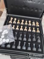 img 1 attached to 15" Handmade Marble Chess Set - Staunton & Ambassador Gift Style - Black/Fossil Coral review by Doug Taylor