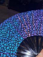 img 1 attached to Large Reflective Foldable Hand Fan For Raves And Festivals - Perfect For Women, Men And Drag Queens - Lightning Design - Ideal For EDM, Parties, Performances And More - By OMyTea review by David Gill