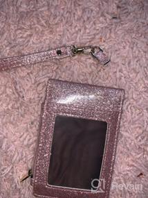 img 6 attached to Rosegold Star Leather ID Badge Holder Wallet With 1 Window, 3 Card Slots & Zipper Coin Pocket + 18.1" Neck Lanyard & 6" Hand Wristlet