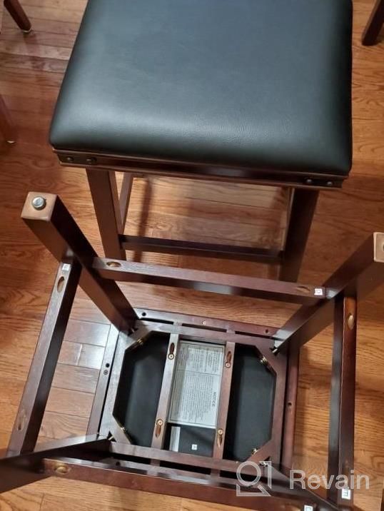 img 1 attached to Add Sophistication To Your Home With DTY Cortez Bonded Leather Stool - 24" Weathered Gray Finish, Counter Height And Black Leather Seat review by Hassan Tomlinson