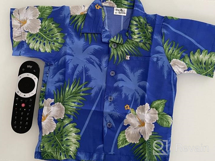 img 1 attached to Funky Casual Hawaiian Shirt for Kids Boys Girls with Front Pocket, Very Loud Short Sleeve Unisex Flower Print, Ages 2-14 Years review by Preston Molden